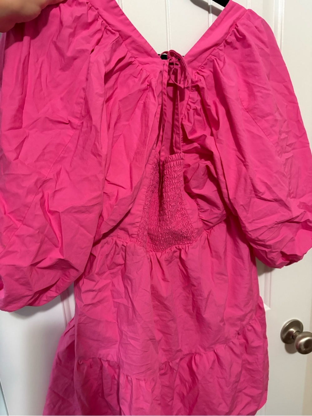 A New Day tiered babydoll dress with puff sleeves M - Picture 3 of 4
